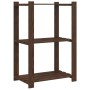 Estantería de 3 niveles madera maciza pino marrón 60x38x90 cm by , Industrial shelving - Ref: Foro24-373398, Price: 45,00 €, ...