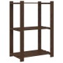 Estantería de 3 niveles madera maciza pino marrón 60x38x90 cm by , Industrial shelving - Ref: Foro24-373398, Price: 45,00 €, ...