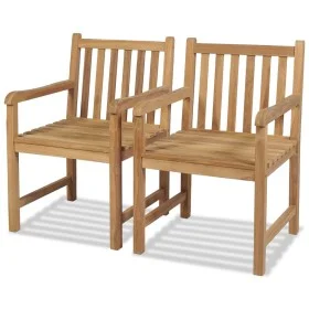 Sillas de jardín 2 unidades madera de teca maciza de vidaXL, Sillas de jardín - Ref: Foro24-43250, Precio: 296,93 €, Descuent...