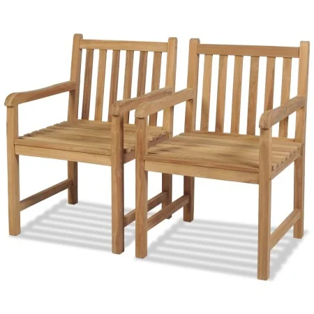 Gartenstühle 2 Einheiten aus massivem Teakholz von vidaXL, Gartenstühle - Ref: Foro24-43250, Preis: 296,93 €, Rabatt: %
