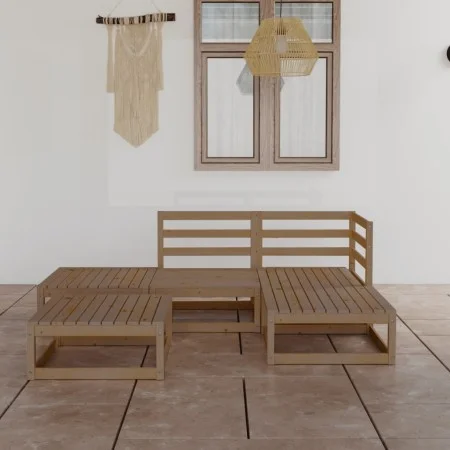Garden furniture 5 pieces honey brown solid pine wood by , Garden sets - Ref: Foro24-3075482, Price: 347,85 €, Discount: %