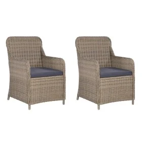 Gartenstühle mit Kissen 2 Stück braunes synthetisches Rattan von vidaXL, Gartenstühle - Ref: Foro24-44147, Preis: 262,29 €, R...