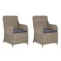 Garden chairs with cushions 2 units brown synthetic rattan by vidaXL, Garden chairs - Ref: Foro24-44147, Price: 262,29 €, Dis...