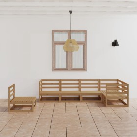 Garden furniture 6 pieces honey brown solid pine wood by , Garden sets - Ref: Foro24-3075587, Price: 391,76 €, Discount: %