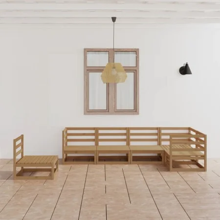 Garden furniture 6 pieces honey brown solid pine wood by , Garden sets - Ref: Foro24-3075587, Price: 386,33 €, Discount: %