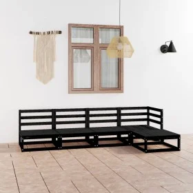 Garden furniture set 5 pieces black solid pine wood by , Garden sets - Ref: Foro24-3075518, Price: 340,47 €, Discount: %