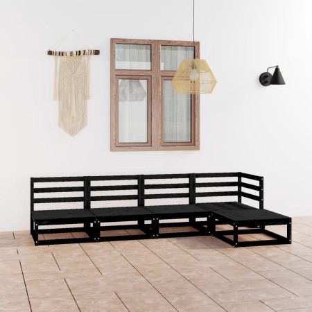 Gartenmöbel-Set 5-teilig schwarz massives Kiefernholz von , Gartensets - Ref: Foro24-3075518, Preis: 345,36 €, Rabatt: %
