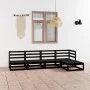 Juego de muebles de jardín 5 piezas negro madera maciza de pino de , Conjuntos de jardín - Ref: Foro24-3075518, Precio: 340,4...