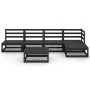 Juego de muebles de jardín 5 piezas negro madera maciza de pino de , Conjuntos de jardín - Ref: Foro24-3075518, Precio: 340,4...