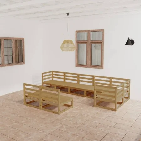 Muebles de jardín 8 piezas marrón miel madera maciza de pino de , Conjuntos de jardín - Ref: Foro24-3075617, Precio: 525,77 €...