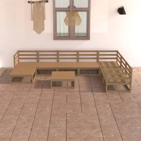 Muebles de jardín 8 piezas marrón miel madera maciza de pino de , Conjuntos de jardín - Ref: Foro24-3075712, Precio: 532,99 €...