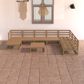 Muebles de jardín 8 piezas marrón miel madera maciza de pino de , Conjuntos de jardín - Ref: Foro24-3075712, Precio: 540,30 €...