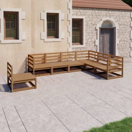 Muebles de jardín 7 piezas marrón miel madera maciza de pino de , Conjuntos de jardín - Ref: Foro24-3075767, Precio: 468,68 €...