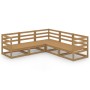 Muebles de jardín 5 piezas marrón miel madera maciza de pino de , Conjuntos de jardín - Ref: Foro24-3075727, Precio: 316,26 €