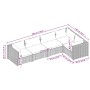 Set muebles de jardín 5 piezas y cojines ratán sintético marrón
