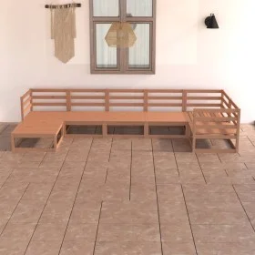 Muebles de jardín 7 piezas marrón miel madera maciza de pino de , Conjuntos de jardín - Ref: Foro24-3075697, Precio: 438,82 €...