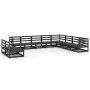 Gartenmöbel-Set 10-teilig und Kissen aus schwarzem Kiefernholz von , Gartensets - Ref: Foro24-3075868, Preis: 703,14 €, Rabat...