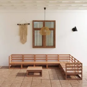 Muebles de jardín 9 piezas marrón miel madera maciza de pino de , Conjuntos de jardín - Ref: Foro24-3075842, Precio: 580,87 €...