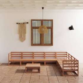 Muebles de jardín 9 piezas marrón miel madera maciza de pino de , Conjuntos de jardín - Ref: Foro24-3075842, Precio: 588,59 €...