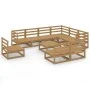 Garden furniture 10 pieces and cushions honey brown pine wood by , Garden sets - Ref: Foro24-3075792, Price: 650,69 €, Discou...