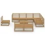 Garden furniture 10 pieces and cushions honey brown pine wood by , Garden sets - Ref: Foro24-3075792, Price: 650,69 €, Discou...