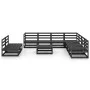 Juego de muebles de jardín 10 pzas y cojines negro madera pino de , Conjuntos de jardín - Ref: Foro24-3075863, Precio: 719,59...