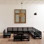 Juego de muebles de jardín 14 pzas y cojines negro madera pino de , Conjuntos de jardín - Ref: Foro24-3075913, Precio: 976,58...