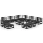 Juego de muebles de jardín 14 pzas y cojines negro madera pino de , Conjuntos de jardín - Ref: Foro24-3075913, Precio: 976,58...