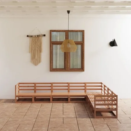 Garden furniture 8 pieces honey brown solid pine wood by , Garden sets - Ref: Foro24-3075837, Price: 543,00 €, Discount: %