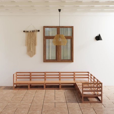 Muebles de jardín 8 piezas marrón miel madera maciza de pino de , Conjuntos de jardín - Ref: Foro24-3075837, Precio: 535,06 €