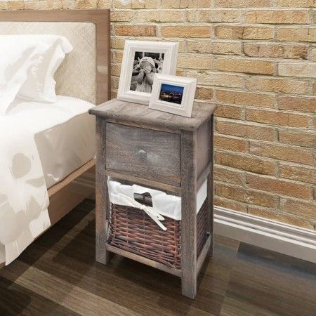 Mesita de noche de madera marrón de vidaXL, Mesitas de noche - Ref: Foro24-242868, Precio: 58,50 €, Descuento: %