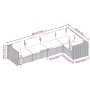 Set sofás de jardín 5 piezas y cojines ratán sintético marrón