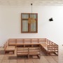 Garden furniture set 13 pieces solid honey brown pine wood by , Garden sets - Ref: Foro24-3075907, Price: 873,21 €, Discount: %