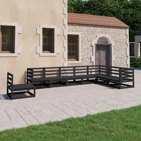 Gartenmöbel-Set 8-teilig aus schwarzem massivem Kiefernholz von , Gartensets - Ref: Foro24-3075778, Preis: 578,83 €, Rabatt: %