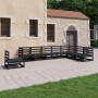Juego de muebles de jardín 8 piezas negro madera maciza pino de , Conjuntos de jardín - Ref: Foro24-3075778, Precio: 569,98 €...