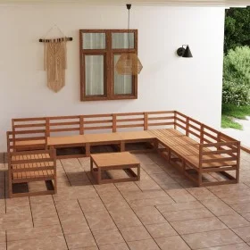 Gartenmöbel 11 Stück honigbraunes massives Kiefernholz von , Gartensets - Ref: Foro24-3075932, Preis: 738,64 €, Rabatt: %