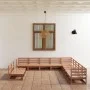 Garden furniture 11 pieces and cushions honey brown pine wood by , Garden sets - Ref: Foro24-3075877, Price: 746,85 €, Discou...