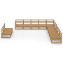 Garden furniture 11 pieces and cushions honey brown pine wood by , Garden sets - Ref: Foro24-3075877, Price: 756,61 €, Discou...