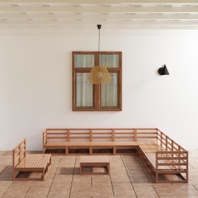 Garden furniture 12 pieces honey brown solid pine wood by , Garden sets - Ref: Foro24-3075882, Price: 838,08 €, Discount: %