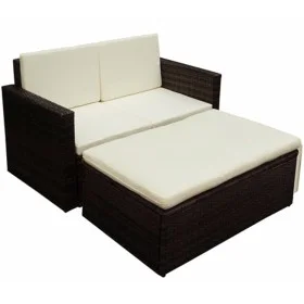 2-piece garden furniture set and brown synthetic rattan cushions by vidaXL, Garden sets - Ref: Foro24-42733, Price: 231,09 €,...