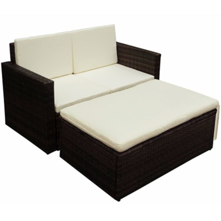 2-piece garden furniture set and brown synthetic rattan cushions by vidaXL, Garden sets - Ref: Foro24-42733, Price: 232,94 €,...