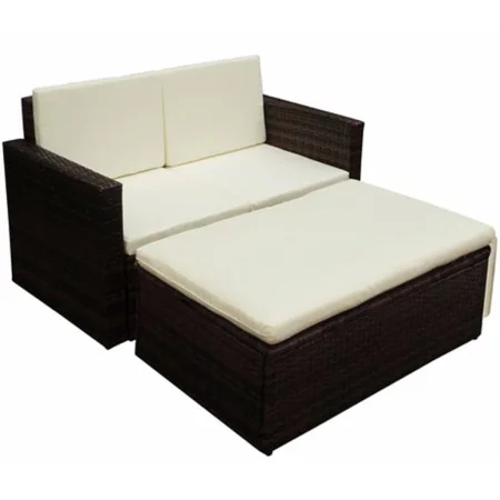 2-piece garden furniture set and brown synthetic rattan cushions by vidaXL, Garden sets - Ref: Foro24-42733, Price: 231,09 €,...