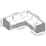 Set muebles de jardín 5 piezas y cojines ratán sintético marrón