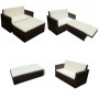 2-teiliges Gartenmöbel-Set und braune synthetische Rattankissen von vidaXL, Gartensets - Ref: Foro24-42733, Preis: 232,94 €, ...