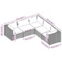 Set sofás de jardín 5 piezas y cojines ratán sintético marrón