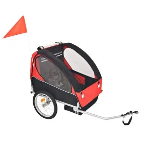 Red and black bicycle trailer, 30 kg. by vidaXL, Bicycle trailers - Ref: Foro24-91371, Price: 167,73 €, Discount: %