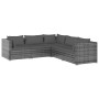 Set de muebles de jardín 5 pzas y cojines ratán sintético gris