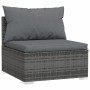 Set de muebles de jardín 5 pzas y cojines ratán sintético gris