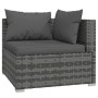 Set de muebles de jardín 5 pzas y cojines ratán sintético gris