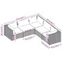 Set de muebles de jardín 5 pzas y cojines ratán sintético gris